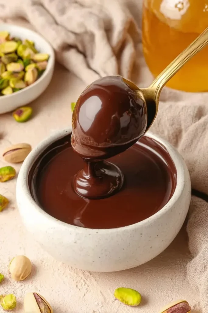 Chocolate pistachio truffles topped with chopped pistachios and rose petals