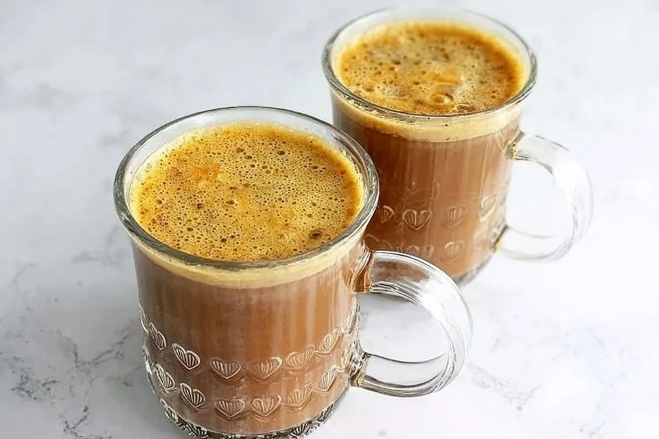 Creamy banana milk coffee made with fresh banana, milk, and brewed coffee