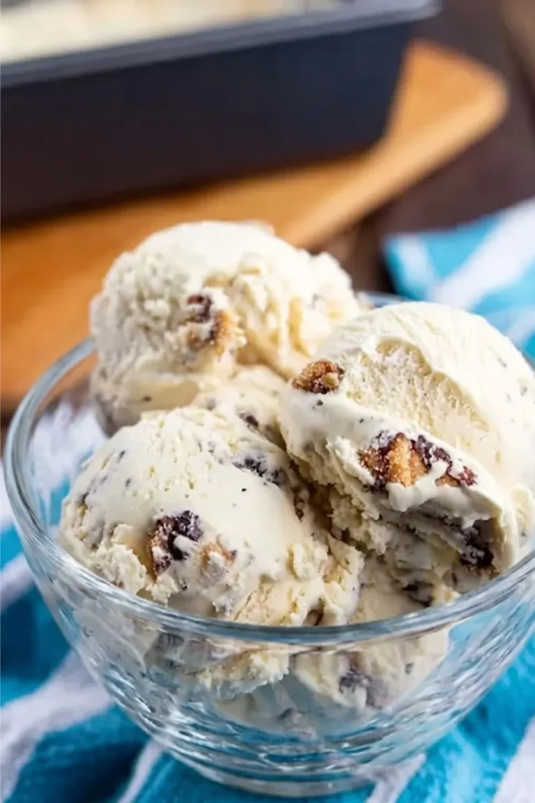 Detailed close-up of scoops of oatmeal ice cream with toasted walnuts showing the crunchy walnut bits and cinnamon swirls.